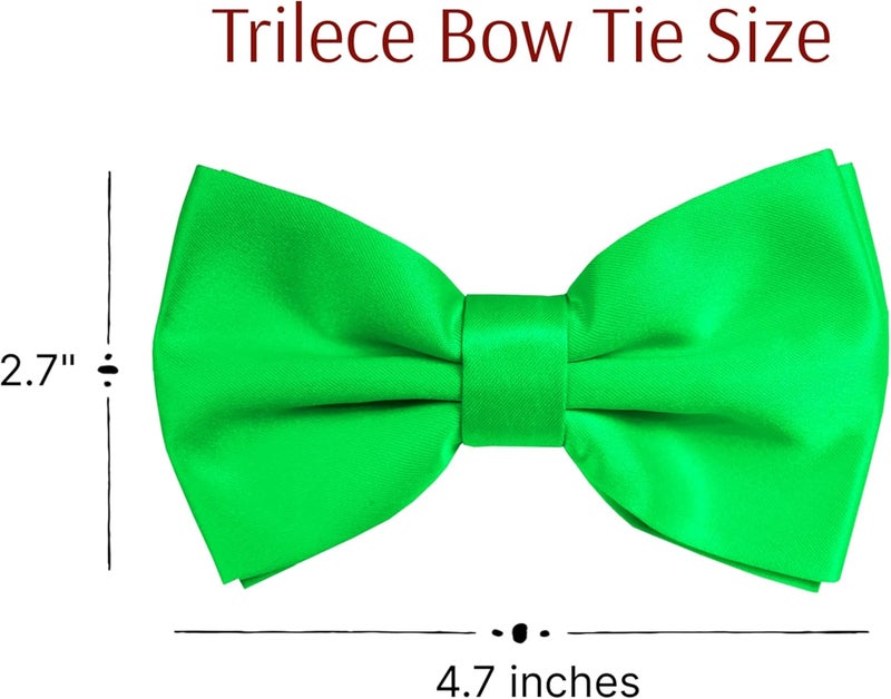 Trilece Bow Ties for Men - Mens Solid Color Formal Pre Tied Bowtie and Pocket Square Sets - Mens Bowties Bow Tie Sets - Image 3